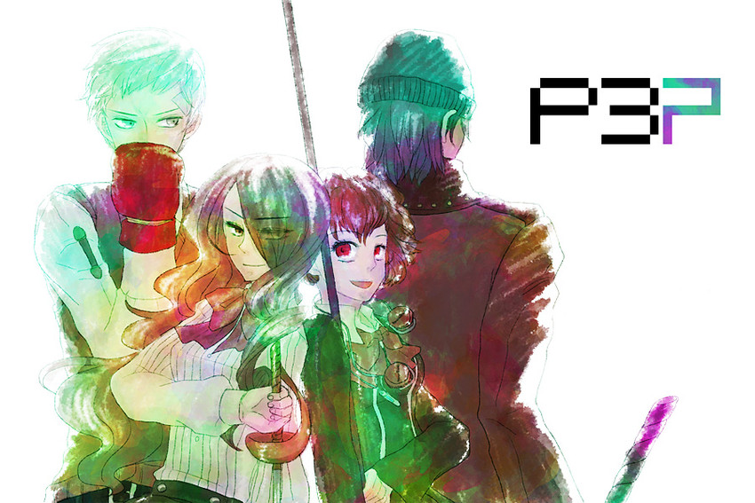 shiomi kotone, kirijou mitsuru, sanada akihiko, and aragaki shinjirou (persona and 2 more) drawn by mellowrism