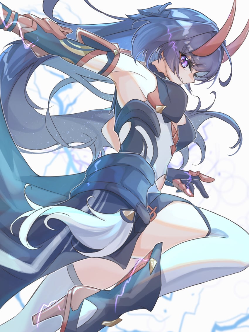 raiden mei (honkai and 1 more) drawn by niwa_x_4_torigairu