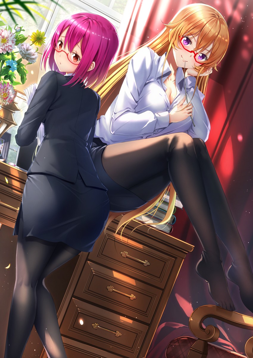 nakiri erina and arato hisako (shokugeki no souma) drawn by swordsouls