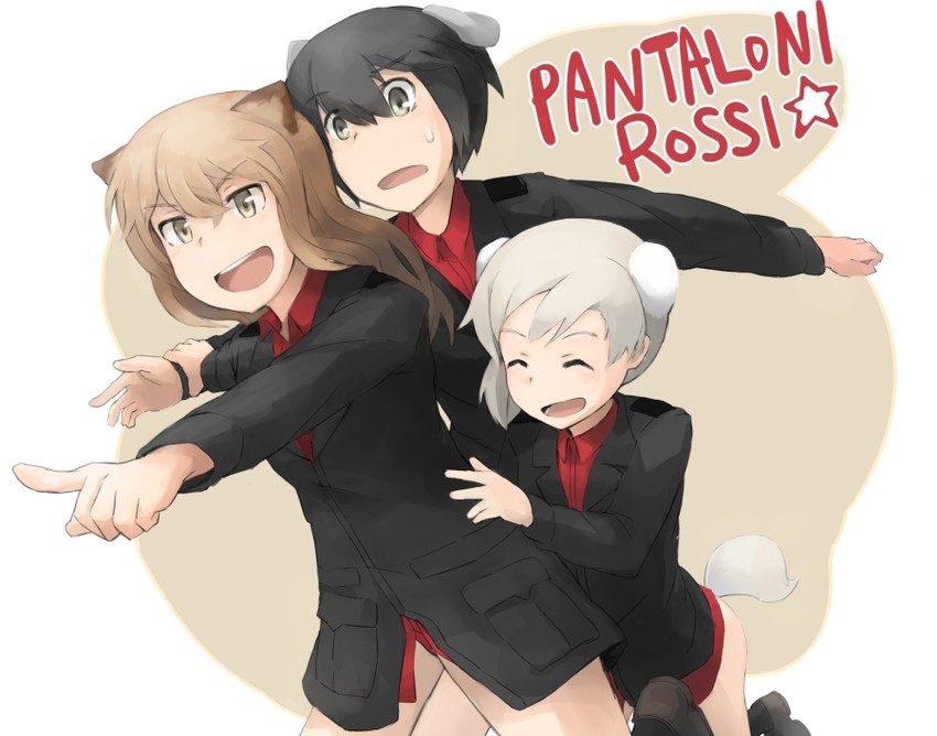 fernandia malvezzi, luciana mazzei, and martina crespi (world witches series and 1 more) drawn by shiraba_(sonomama_futene)