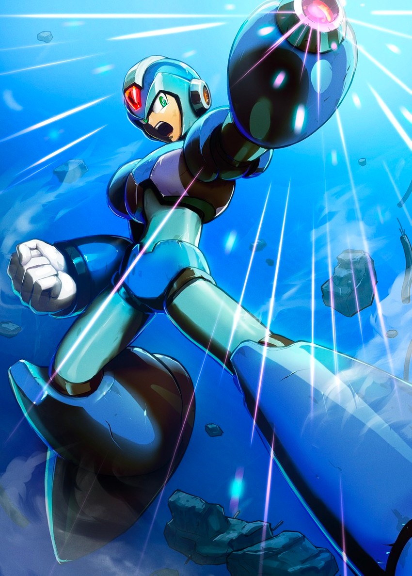 x (mega man and 1 more) drawn by hoshi_mikan