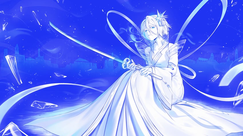 kuchiki rukia (bleach and 1 more) drawn by waligner