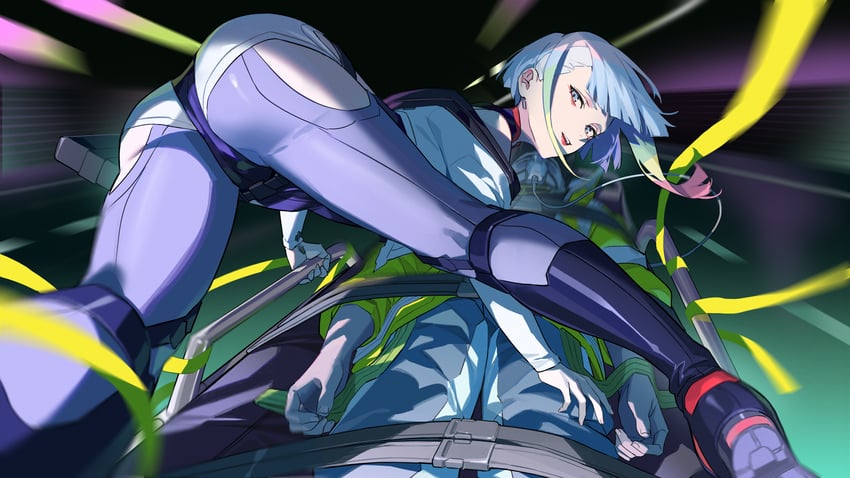 lucy and david martinez (cyberpunk and 1 more) drawn by bigroll