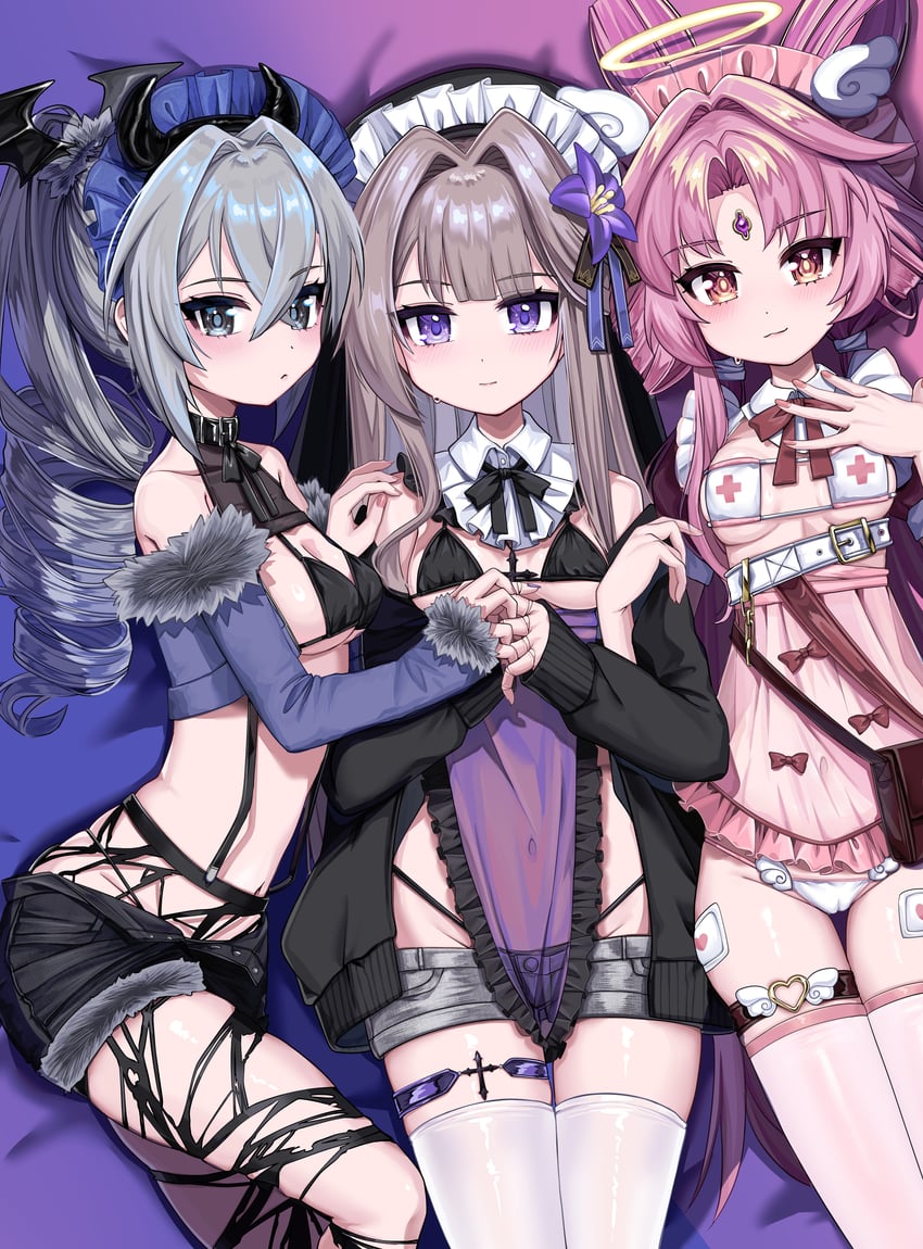 silver wolf, herta, and fu xuan (honkai and 2 more) drawn by baba_kirika