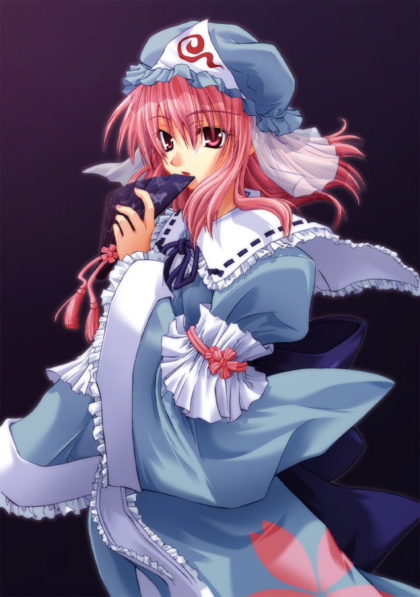 saigyouji yuyuko (touhou) drawn by nekogami_yamato and omi_(imoya)