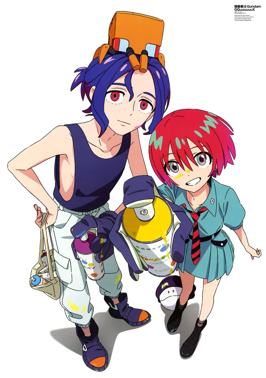 amate yuzuriha, haro, shuji ito, and conch (gundam and 1 more) drawn by inoue_akiko_(artist) and kobori_shie