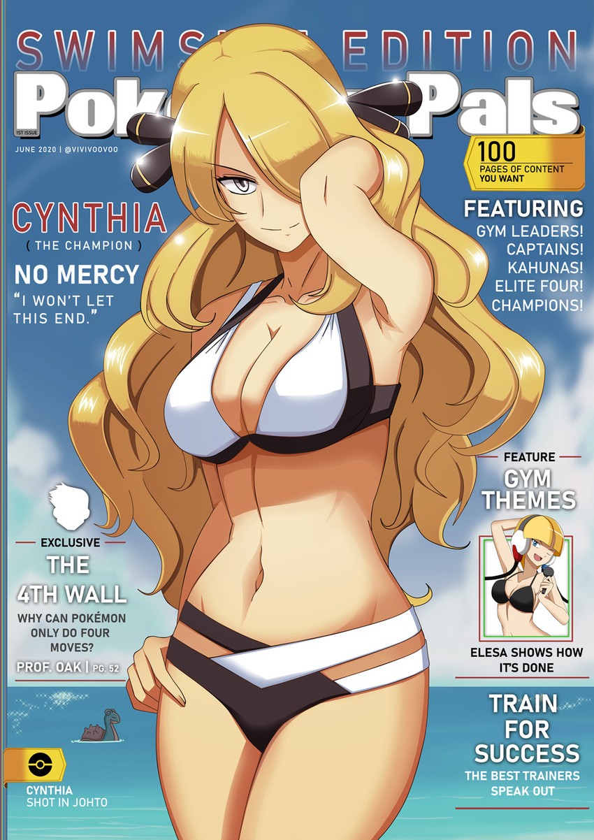 cynthia, elesa, lapras, and professor oak (pokemon and 3 more) drawn by vivivoovoo