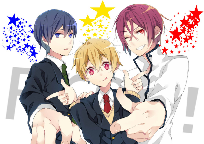 nanase haruka, matsuoka rin, and hazuki nagisa (free!) drawn by yamaoka_(rm_nun)