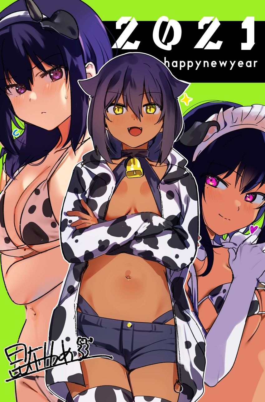 jahy, lilith, and harumi hana (jahy-sama wa kujikenai! and 2 more) drawn by konbu_wakame