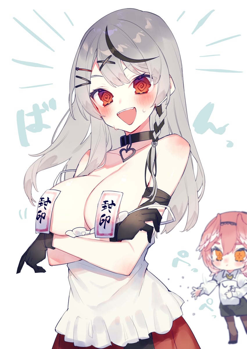 sakamata chloe and takane lui (hololive) drawn by chiyomaru_(yumichiyo0606)