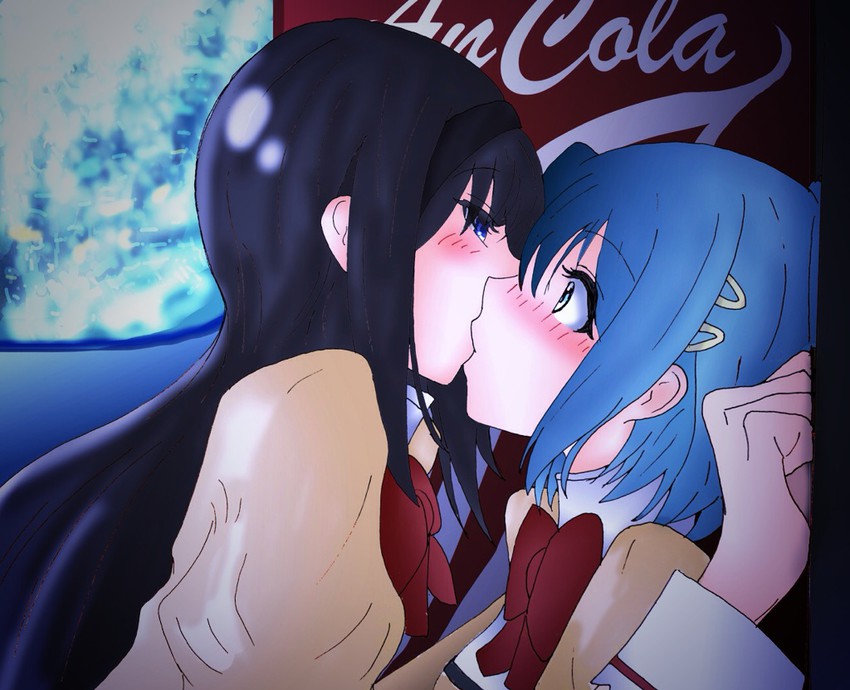 akemi homura and miki sayaka (mahou shoujo madoka magica) drawn by 14sai_bishoujo_(shoutarou)