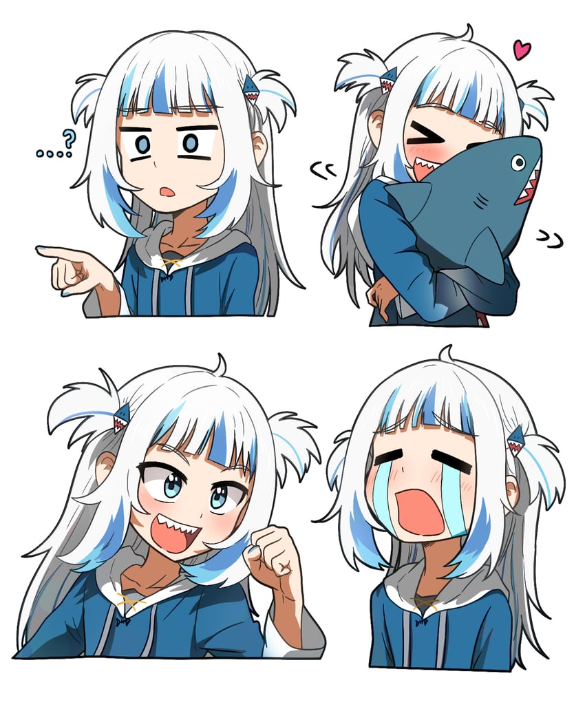 gawr gura (hololive and 1 more) drawn by ddolbang