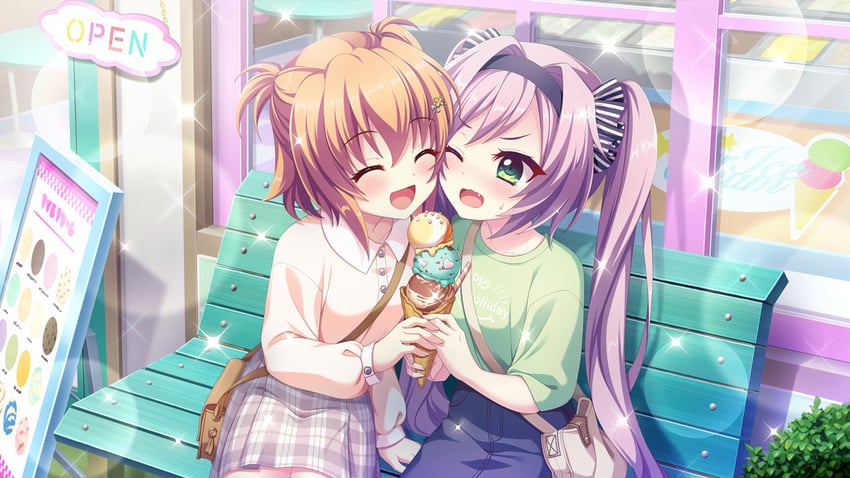 shikimiya mana and misaki sango (re:stage!) drawn by izumi_tsubasu