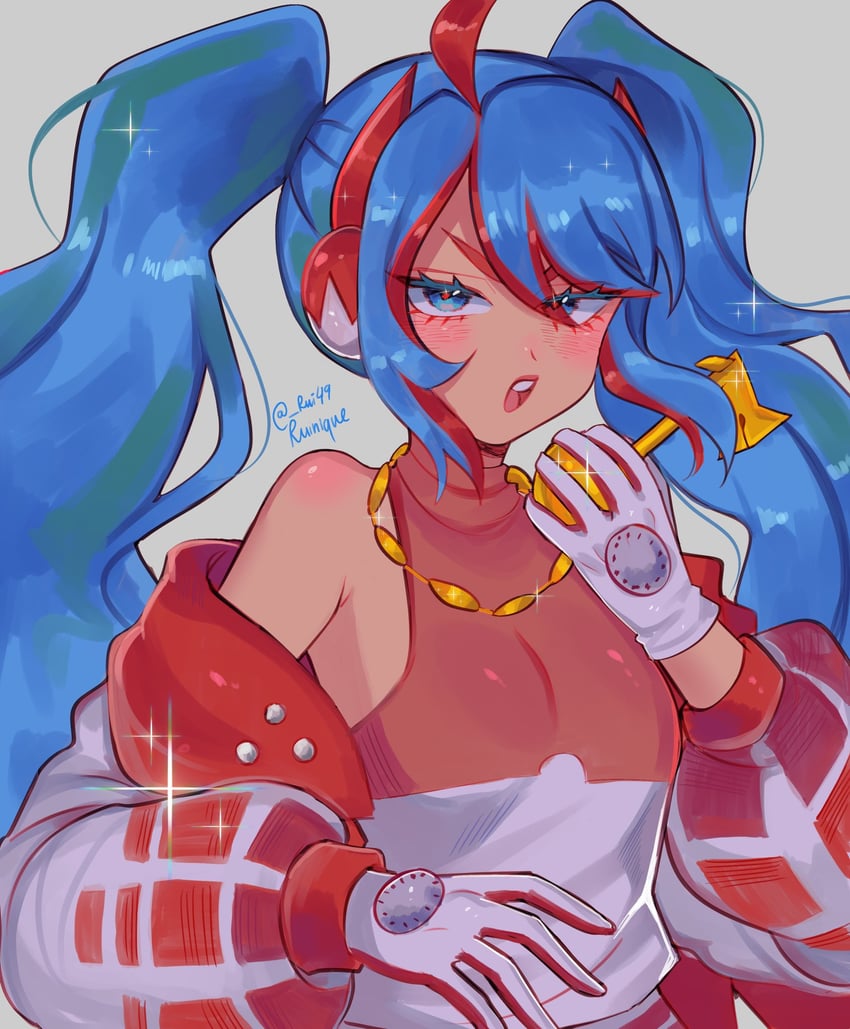 hatsune miku and fire miku (pokemon and 2 more) drawn by ruilumen_(ruinique)