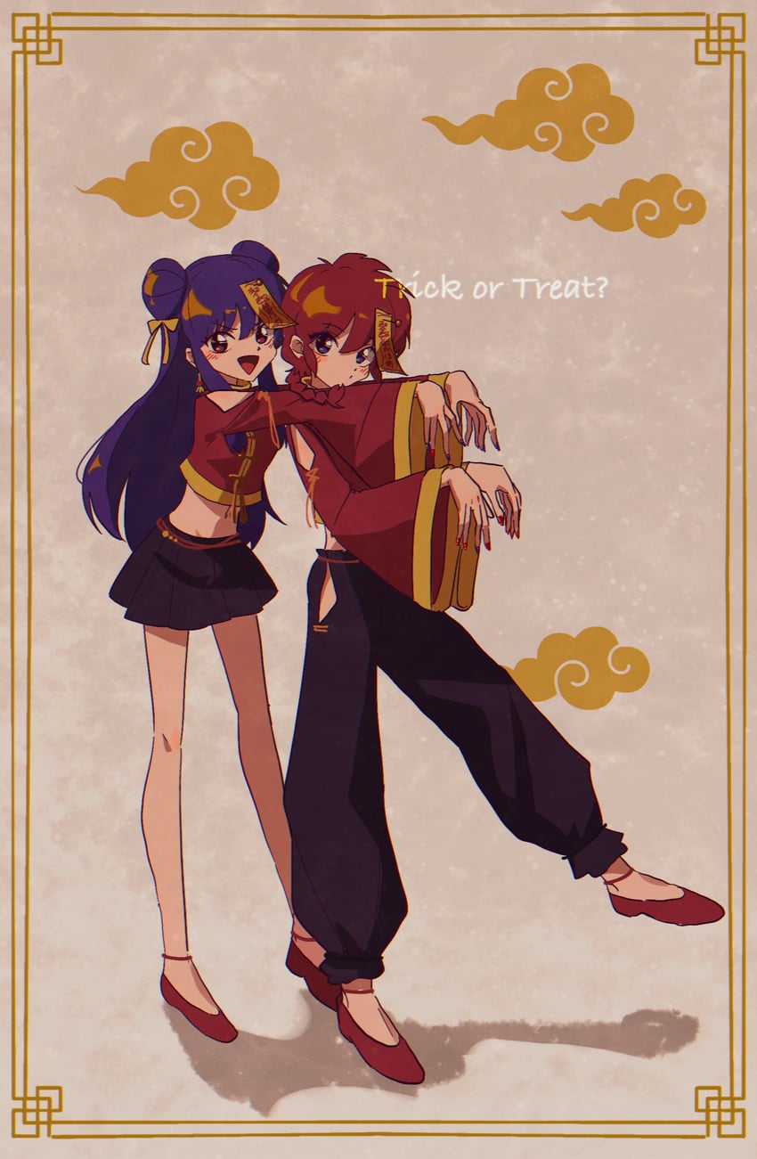 ranma-chan and shampoo (ranma 1/2) drawn by nzeneee
