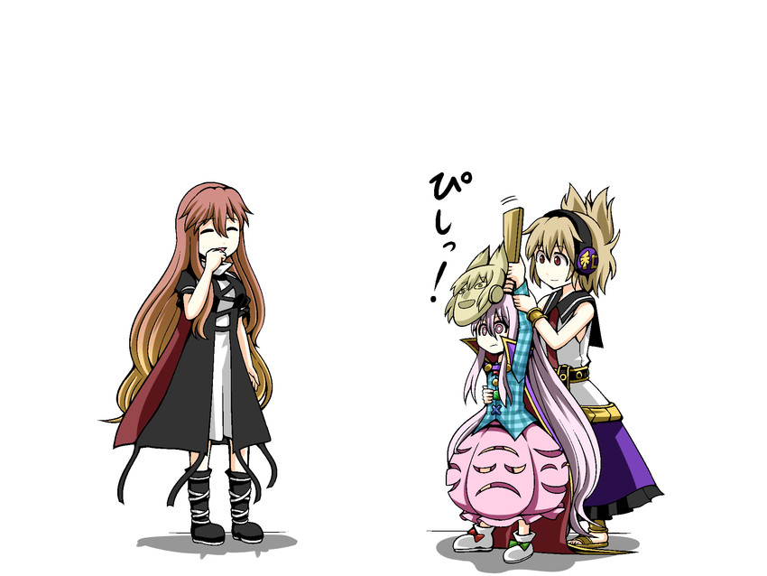 hijiri byakuren, toyosatomimi no miko, and hata no kokoro (touhou) drawn by azuki_(azuki_shot)