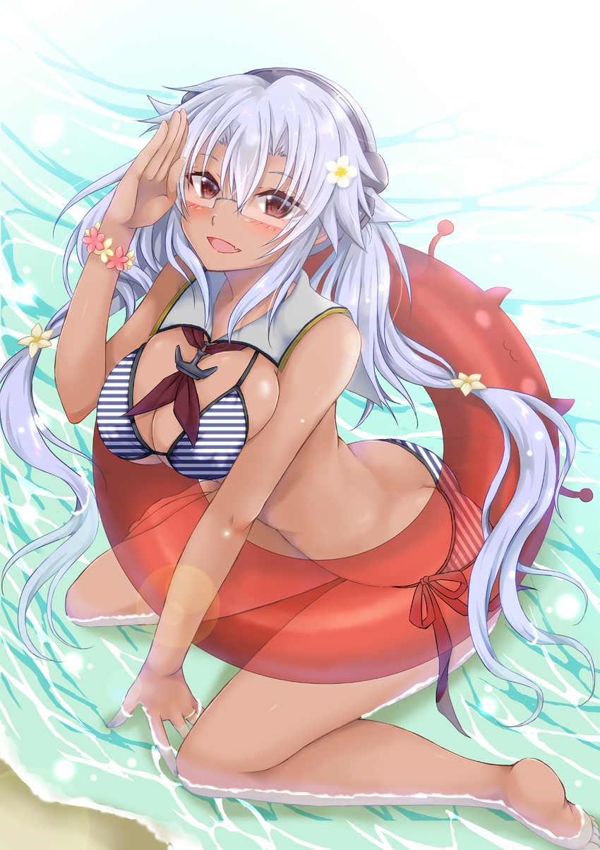 musashi, musashi kai ni, and enemy lifebuoy (kantai collection) drawn by mashiro_yukiya