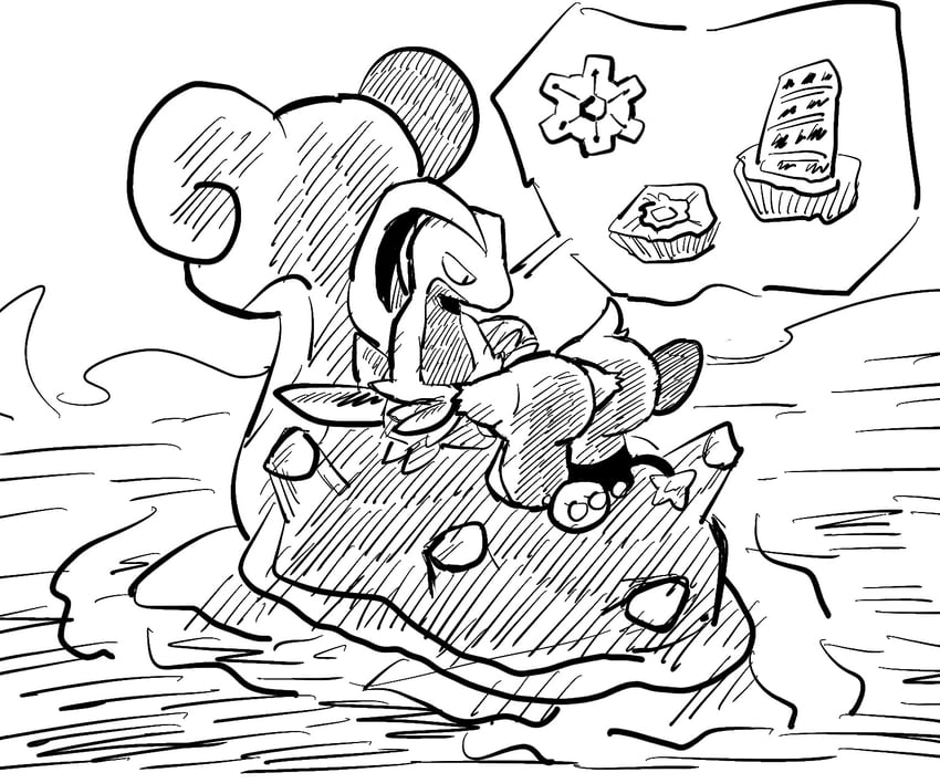 lapras, skitty, shinx, and grovyle (pokemon and 2 more) drawn by o_o_(pixiv_91006494)