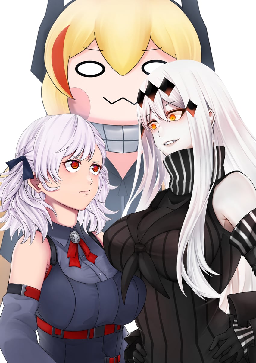 spas-12, aircraft carrier water oni, and m4 sopmod ii jr (kantai collection and 1 more) drawn by reizo_ne