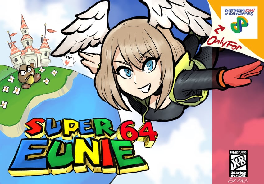 boo, eunie, and goomba (mario and 3 more) drawn by videajames