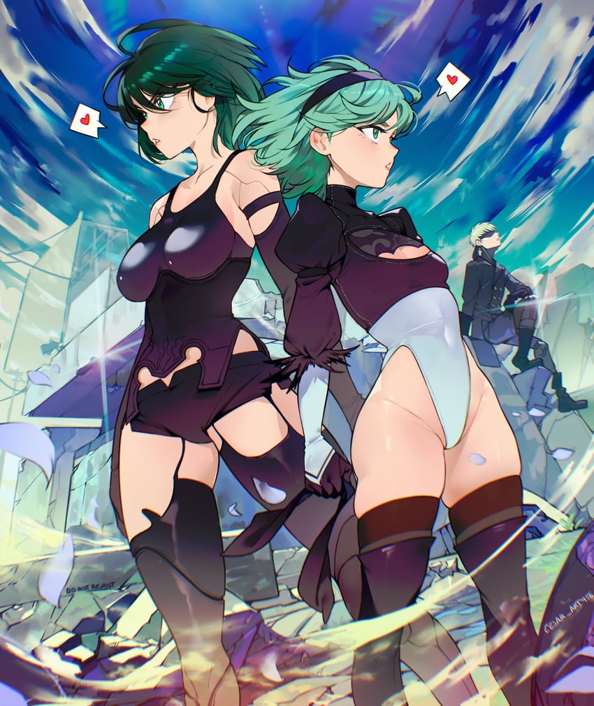 2b, tatsumaki, 9s, fubuki, a2, and 1 more (nier and 2 more) drawn by cesar_art456