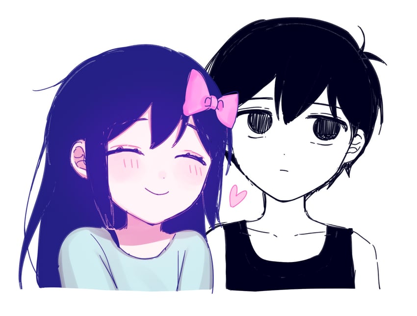 omori and aubrey (omori) drawn by katyusha_(deer_peter)