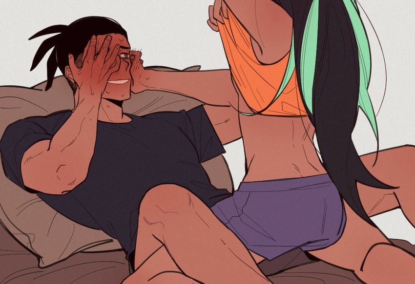 raihan and nessa (pokemon and 1 more) drawn by 3737_37