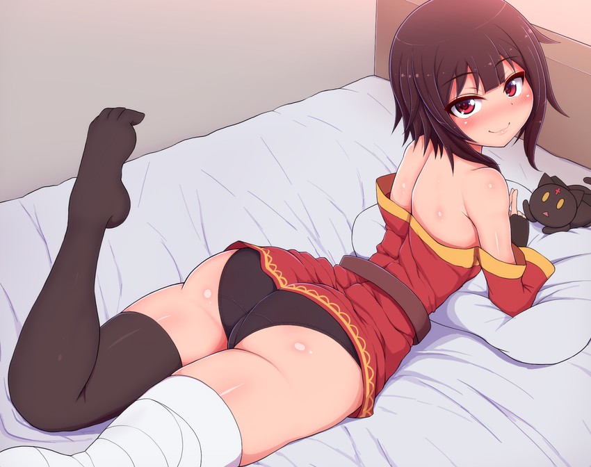 megumin and chomusuke (kono subarashii sekai ni shukufuku wo!) drawn by ponponmaru