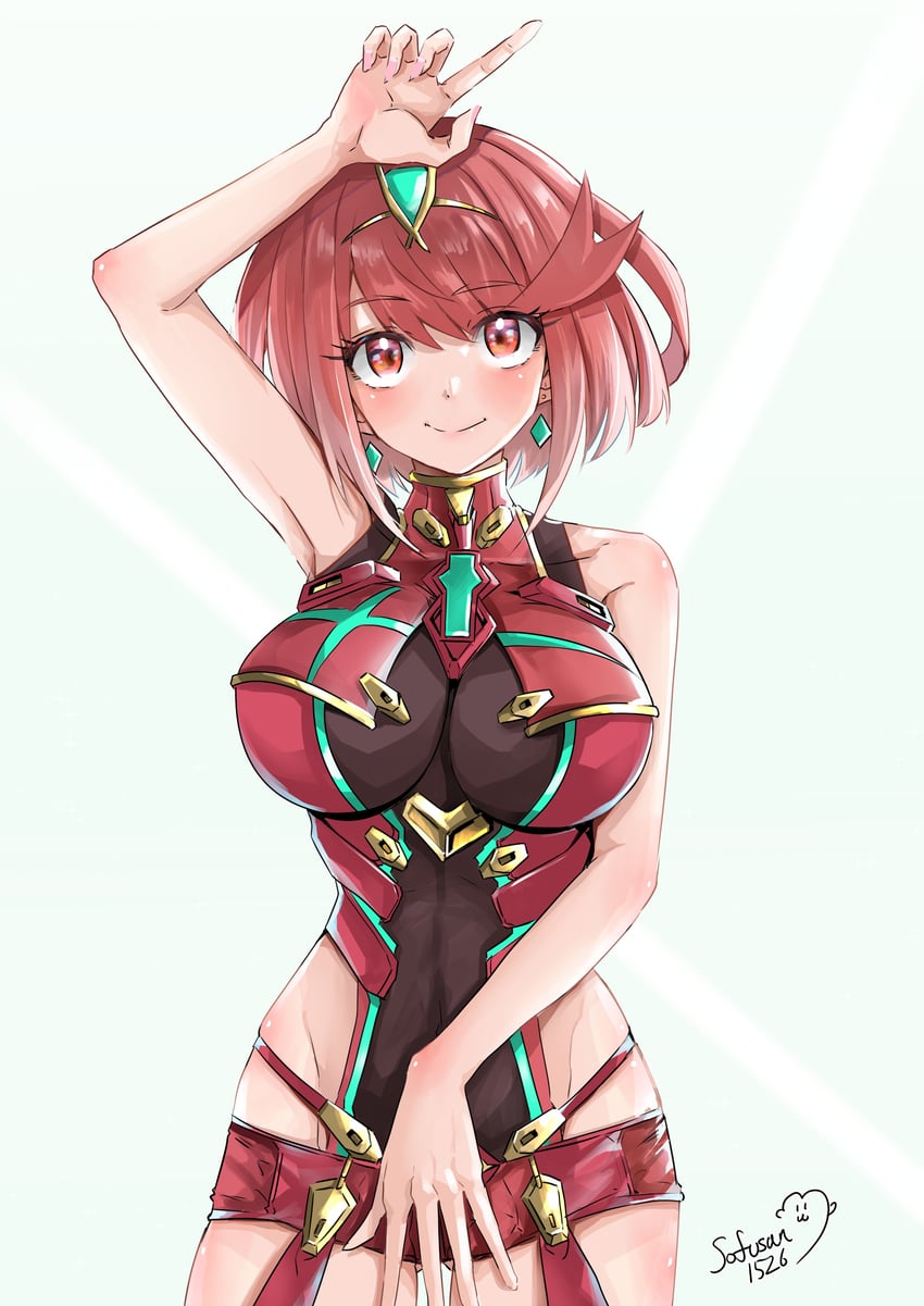 pyra (xenoblade chronicles and 1 more) drawn by sofusan1526
