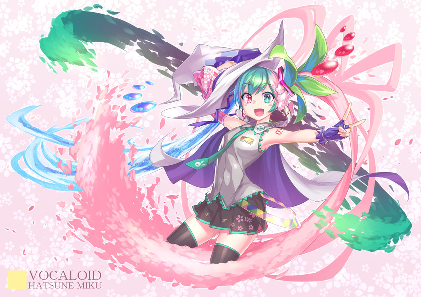 hatsune miku, yuki miku, and sakura miku (vocaloid) drawn by panjamunoname_(nononanameme)
