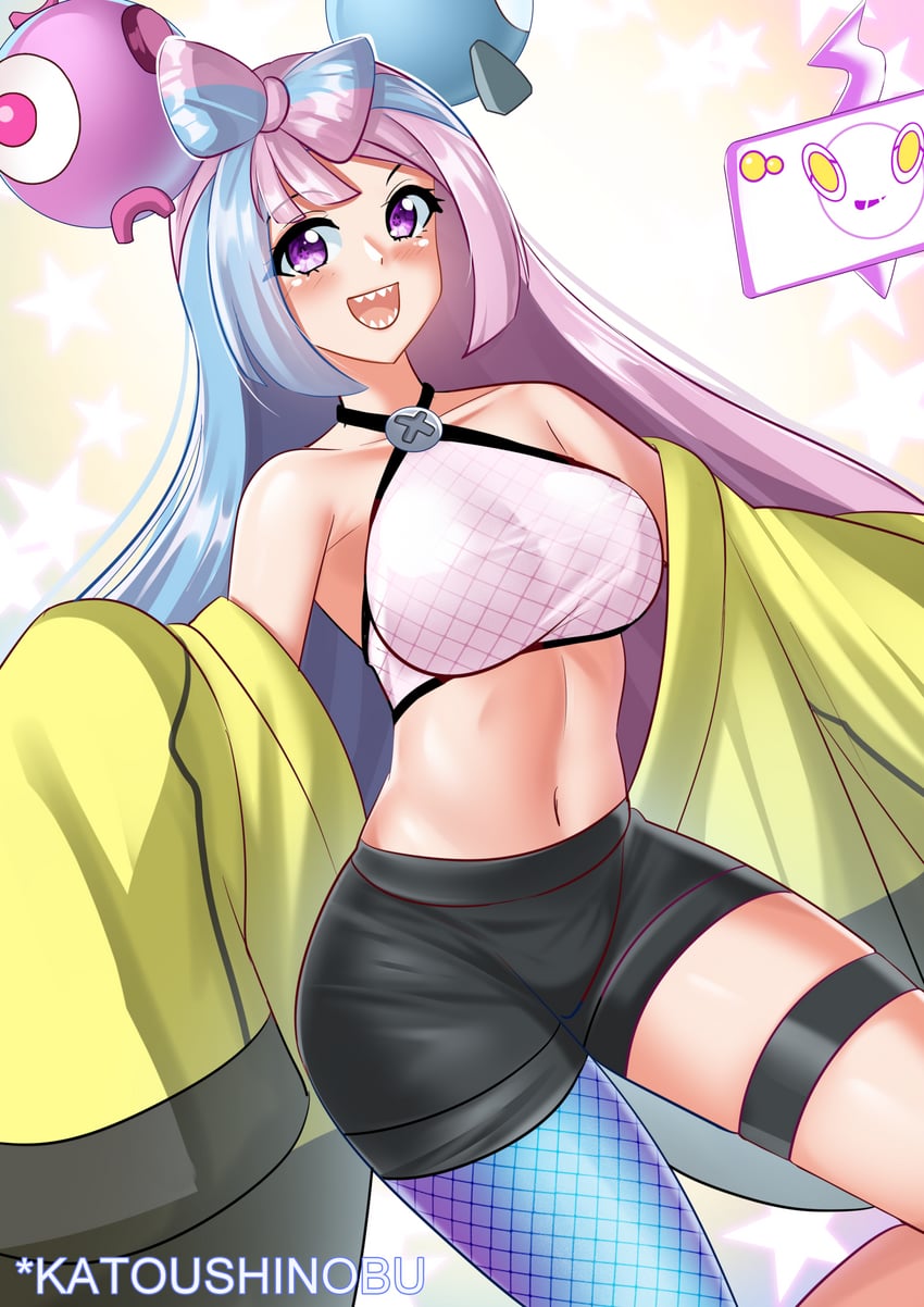 iono, rotom, and rotom phone (pokemon and 1 more) drawn by katou_shinobu