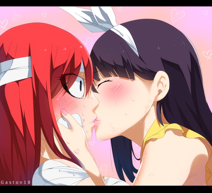erza scarlet and kagura mikazuchi (fairy tail) drawn by gaston18