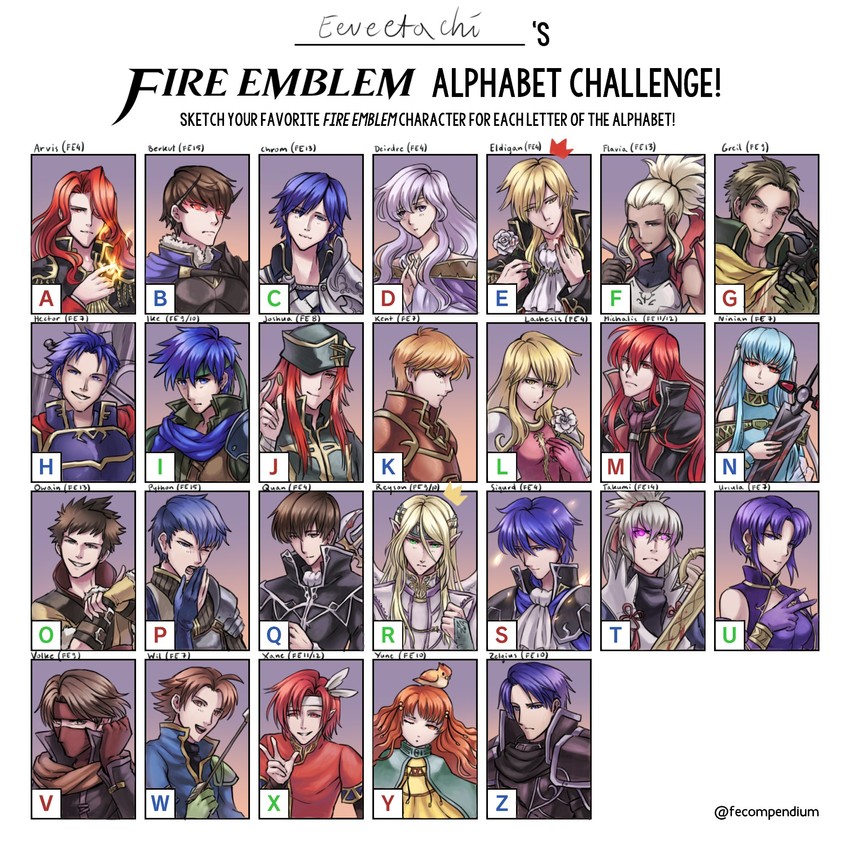 ike, chrom, takumi, ninian, yune, and 21 more (fire emblem and 10 more) drawn by eeveetachi
