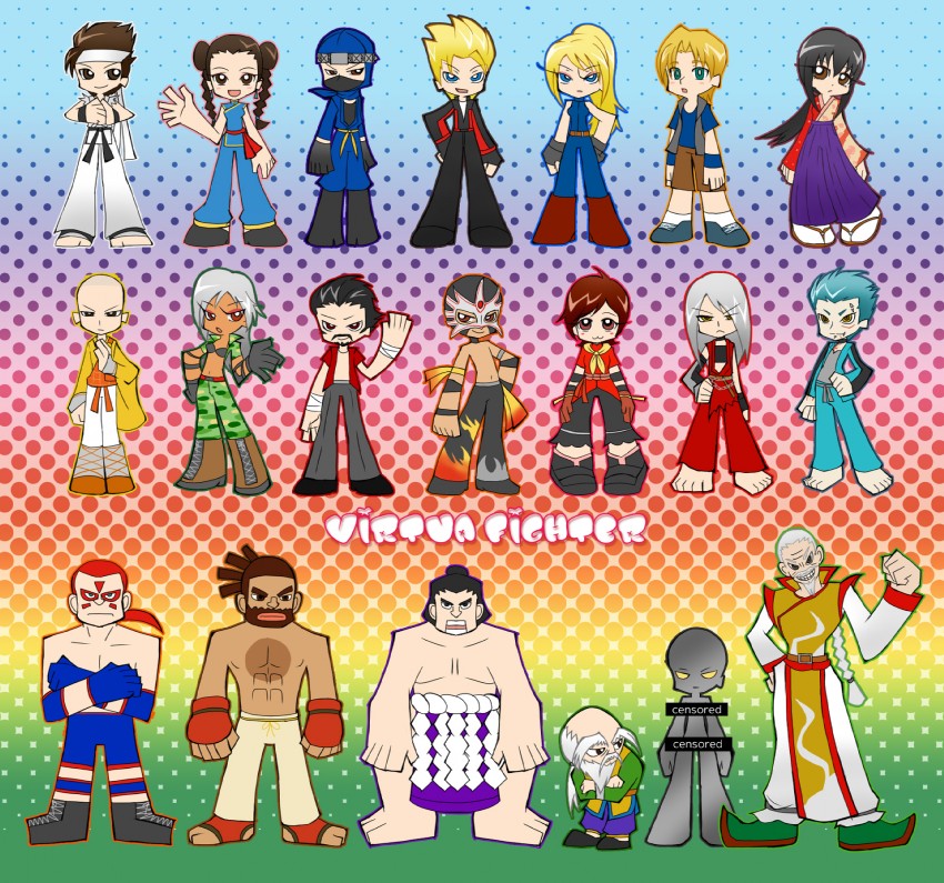 sarah bryant, pai chan, yuki akira, vanessa lewis, eileen, and 15 more (panty & stocking with garterbelt and 1 more) drawn by soudou_utsumi