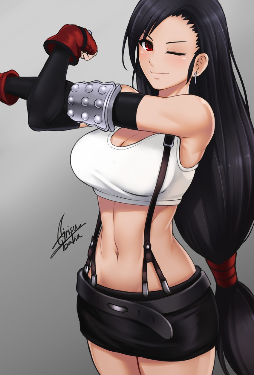 tifa lockhart (final fantasy and 1 more) drawn by airisubaka