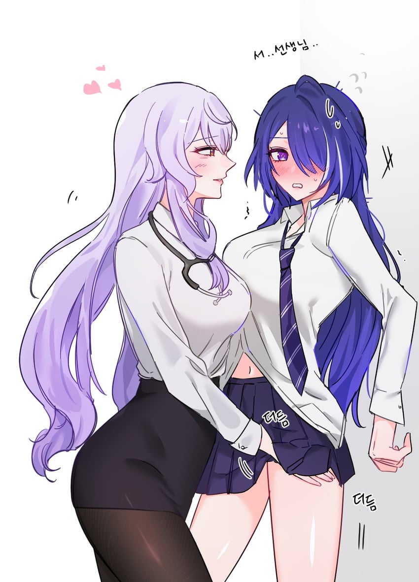 acheron and black swan (honkai and 1 more) drawn by 9_(hcl9fg)