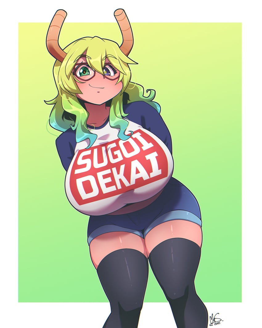 lucoa and uzaki hana (kobayashi-san chi no maidragon and 1 more) drawn by mrsakai