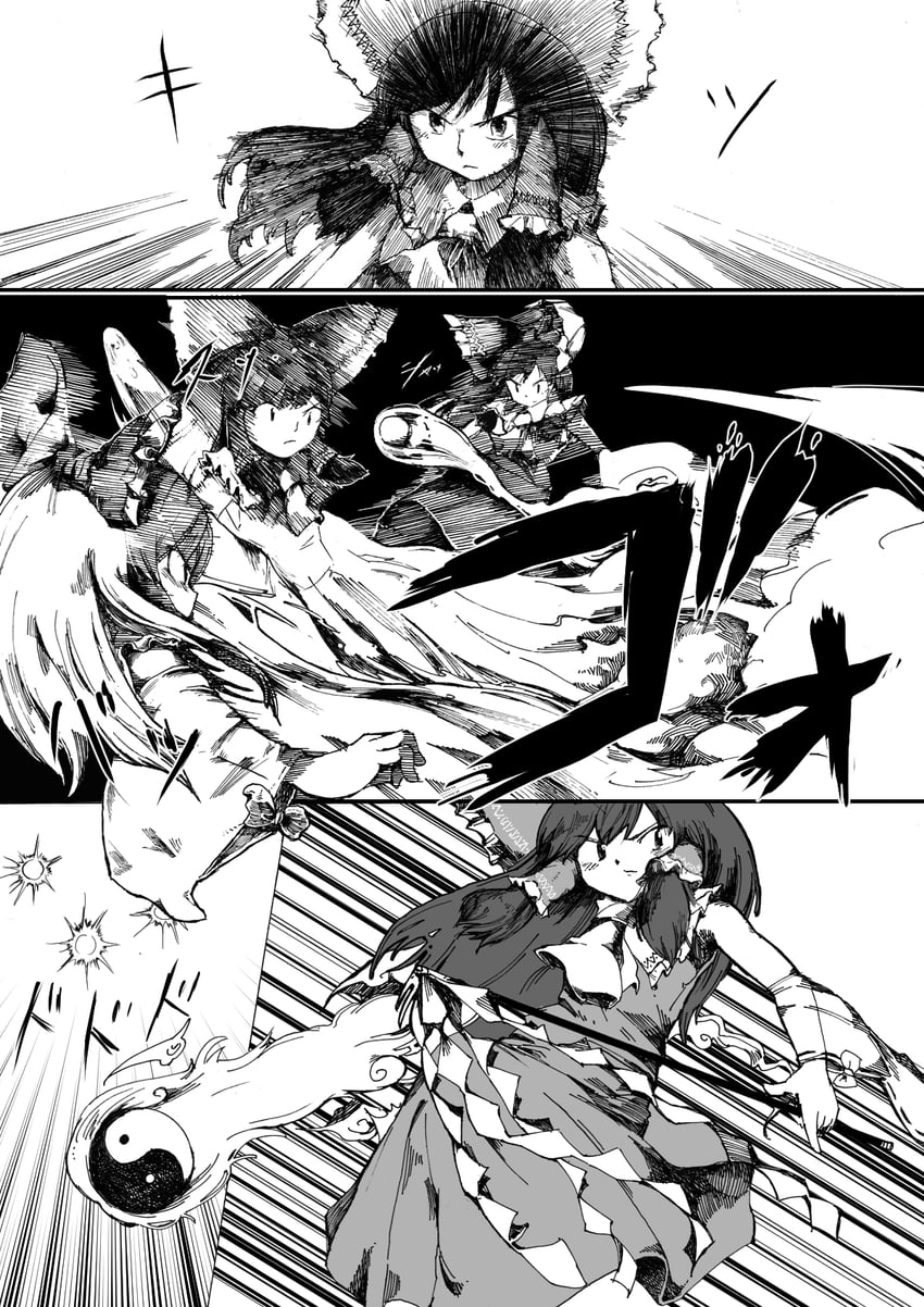 hakurei reimu (touhou and 1 more) drawn by yamame_jinja