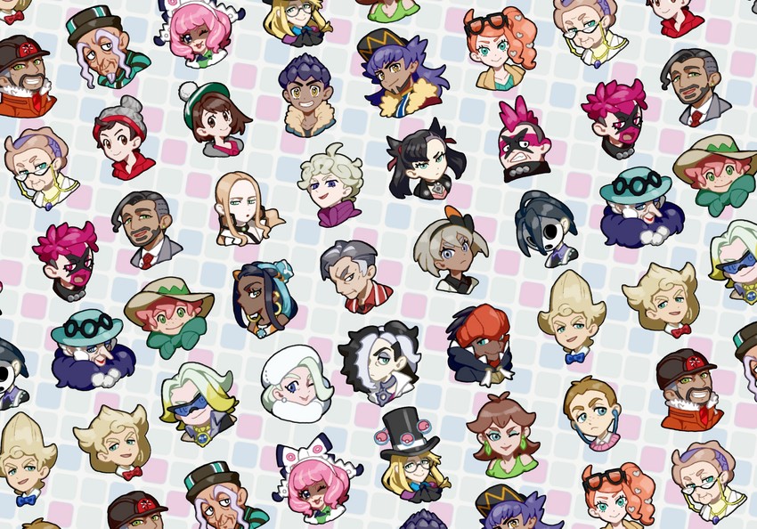 marnie, gloria, leon, raihan, nessa, and 24 more (pokemon and 1 more) drawn by komame_(st_beans)