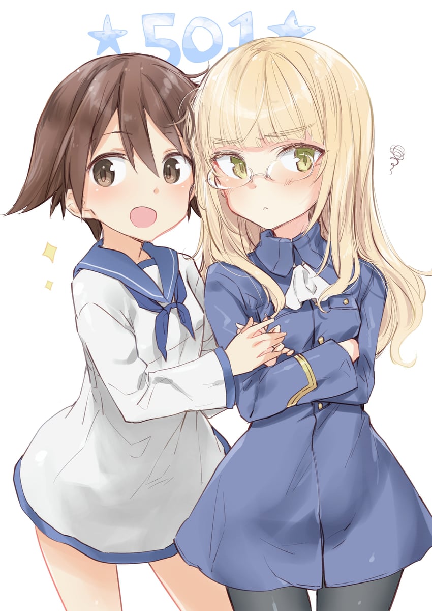 miyafuji yoshika and perrine h. clostermann (world witches series and 1 more) drawn by aohashi_ame