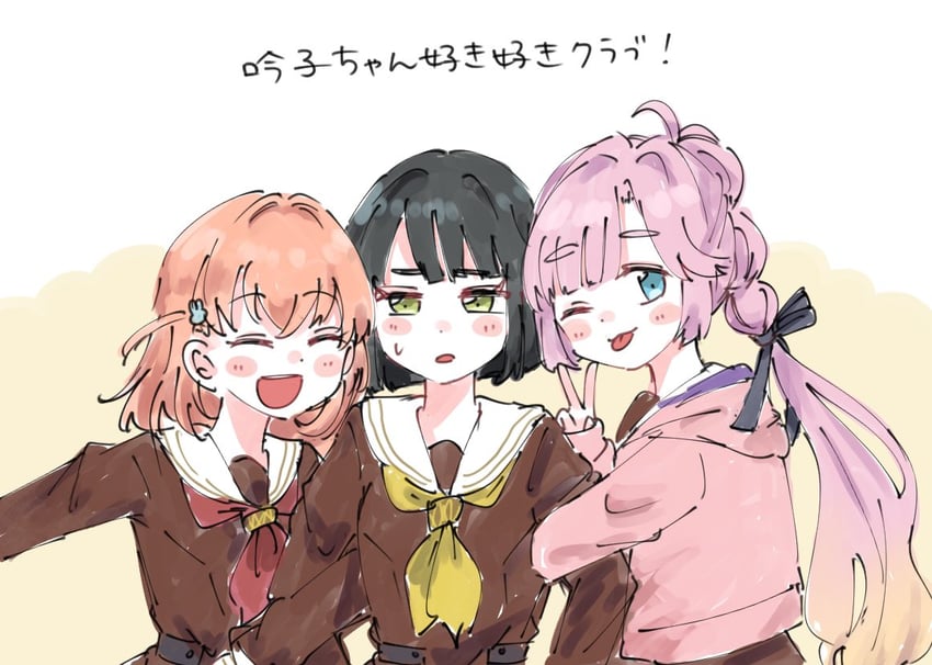 hinoshita kaho, momose ginko, and anyoji hime (love live! and 1 more) drawn by moso_(expect66)