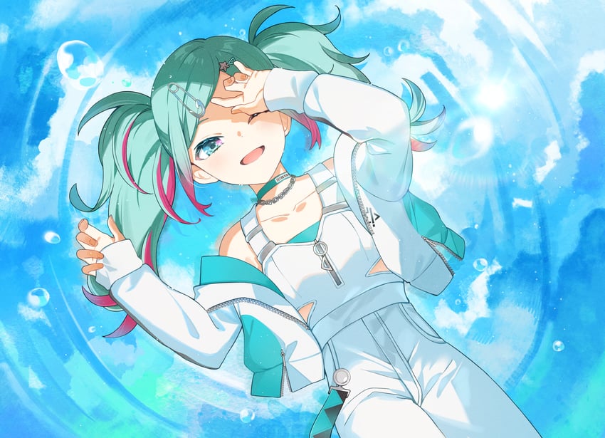 hatsune miku and leo/need miku (vocaloid and 1 more) drawn by omutatsu