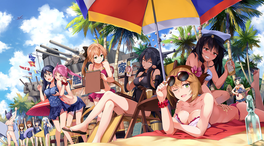 hibiki, inazuma, tenryuu, ikazuchi, akatsuki, and 7 more (kantai collection) drawn by neko_(yanshoujie)