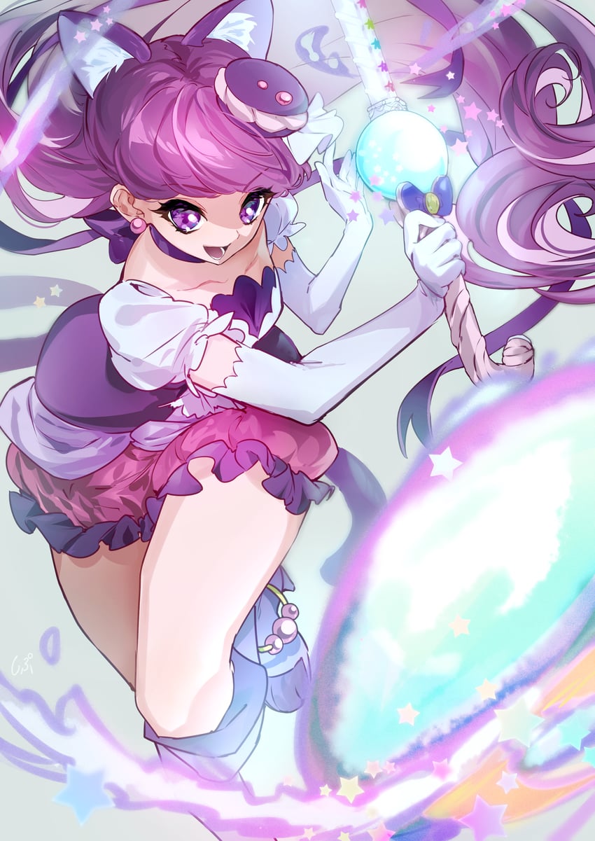 kotozume yukari and cure macaron (precure and 1 more) drawn by shipu_(gassyumaron)