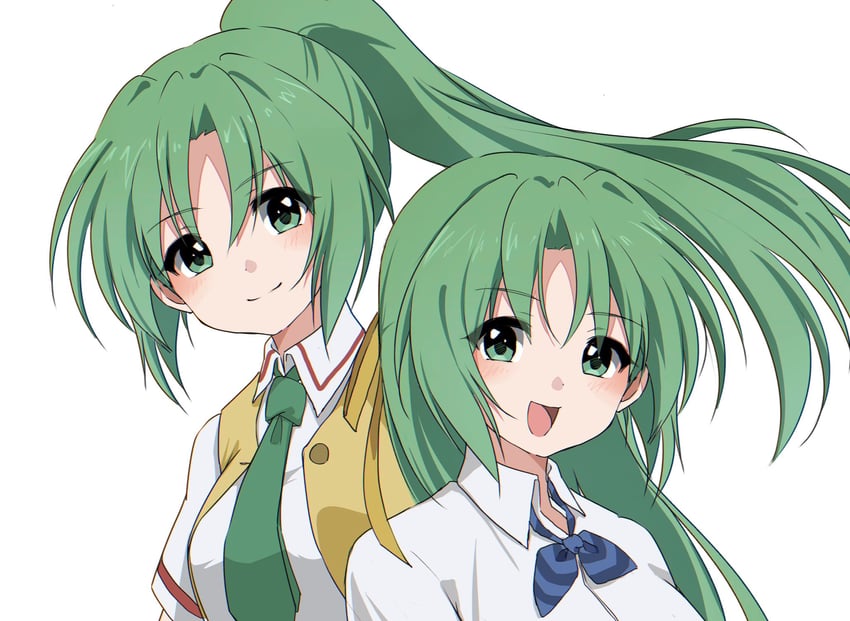 sonozaki mion and sonozaki shion (higurashi no naku koro ni) drawn by poyadevil