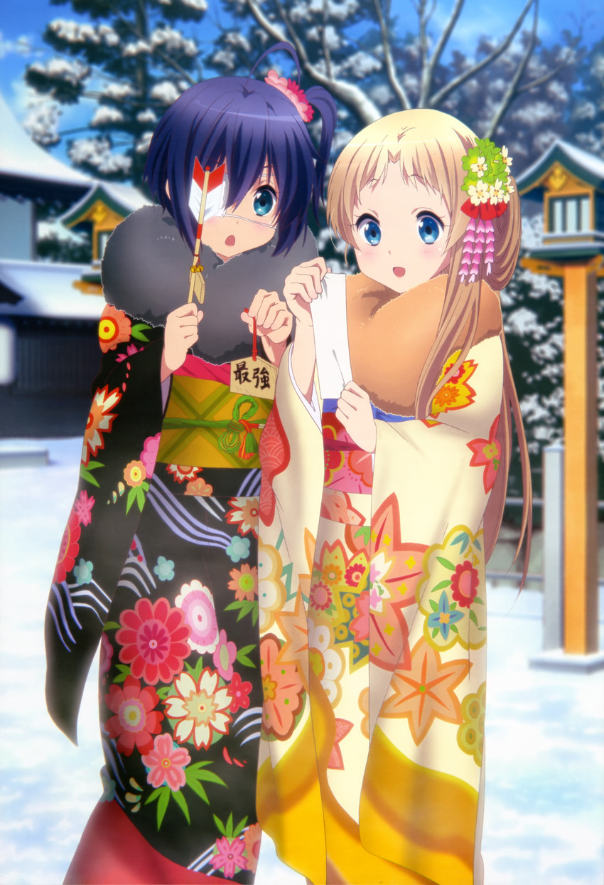 takanashi rikka and dekomori sanae (chuunibyou demo koi ga shitai! and 1 more) drawn by ikeda_kazumi