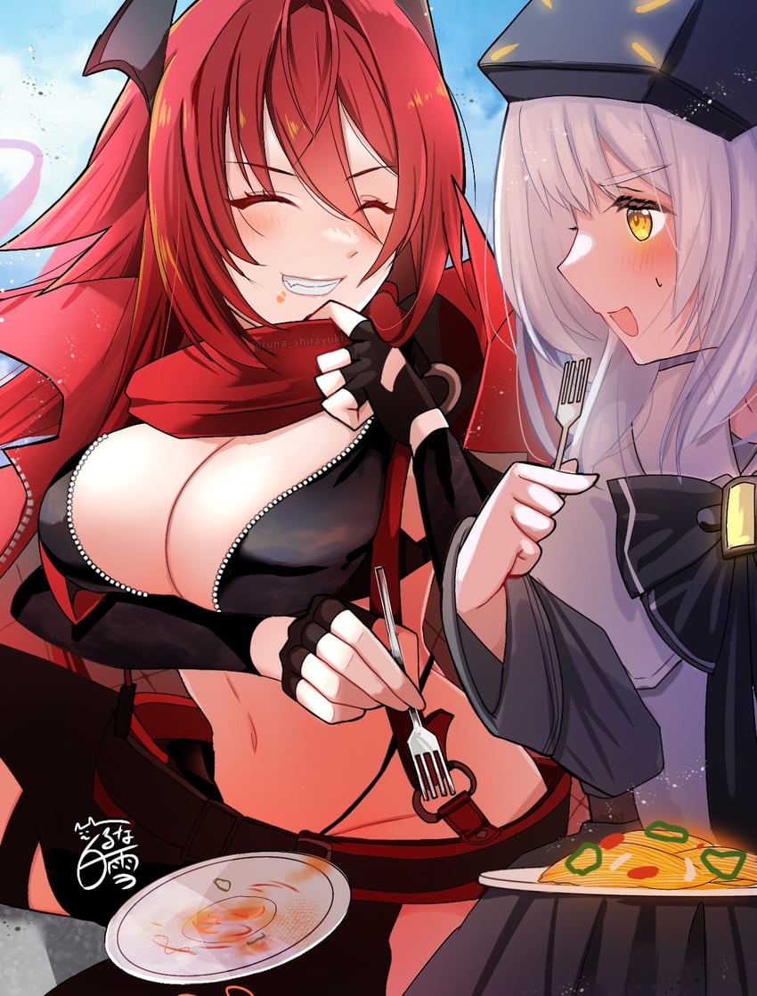 red hood and snow white (goddess of victory: nikke) drawn by shirayuki_runa