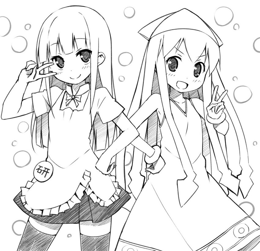 ikamusume and yamada aoi (working!! and 1 more) drawn by sky-freedom