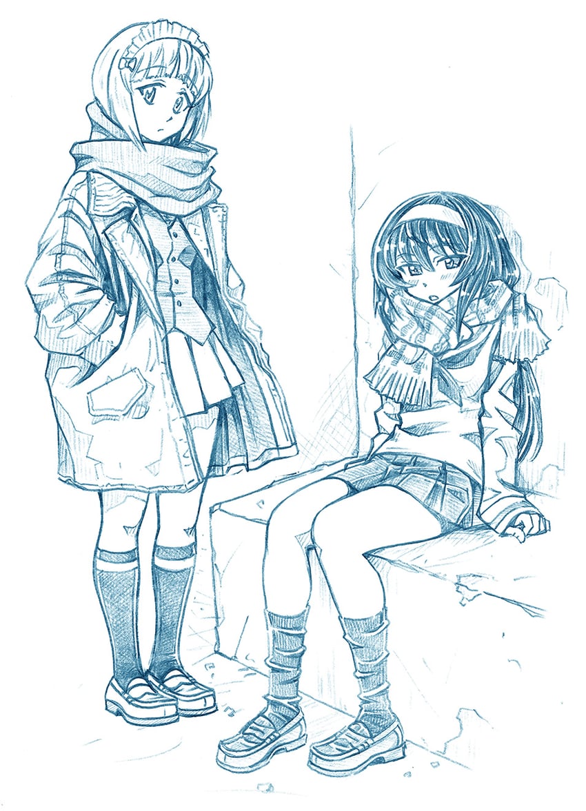 reizei mako and cutlass (girls und panzer) drawn by bbb_(friskuser)