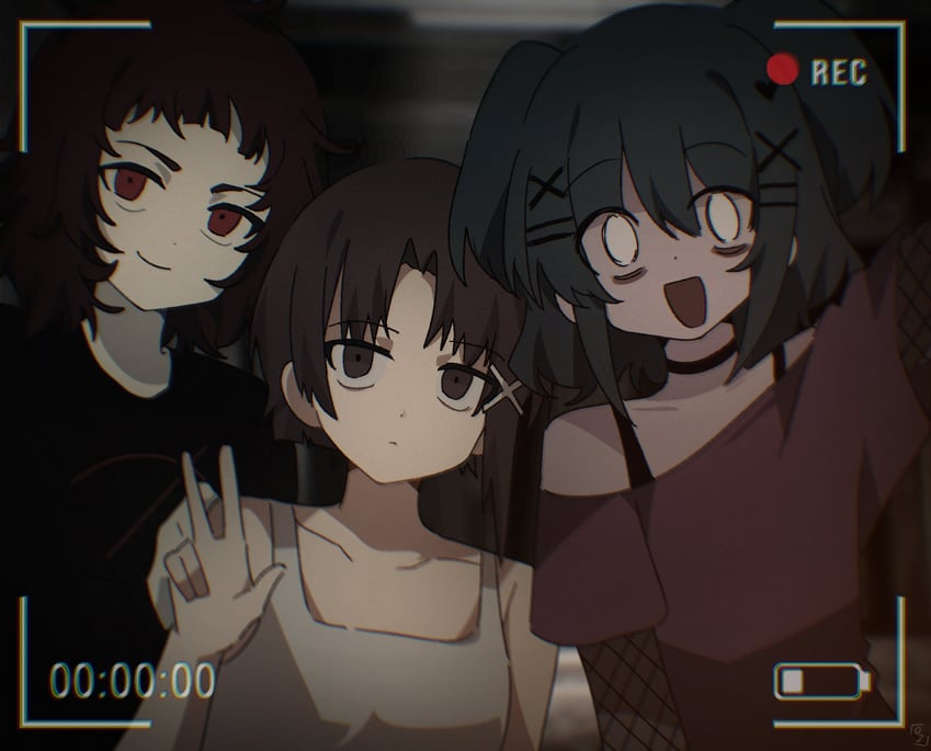iwakura lain, milk-chan, and lacey (serial experiments lain and 2 more) drawn by oz_sumire